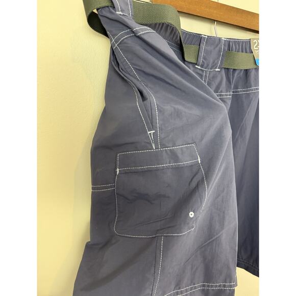 Columbia Sandy River Cargo Shorts Womens 2X Navy Belted Lightweight Hiking New - Picture 6 of 13